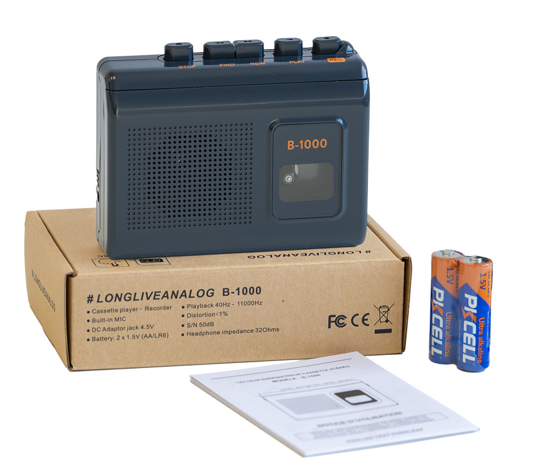 B-1000 Portable Cassette Player with Loudspeaker