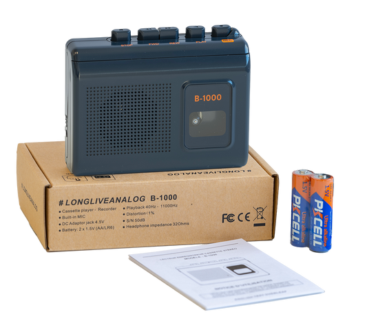 B-1000 Portable Cassette Player with Loudspeaker