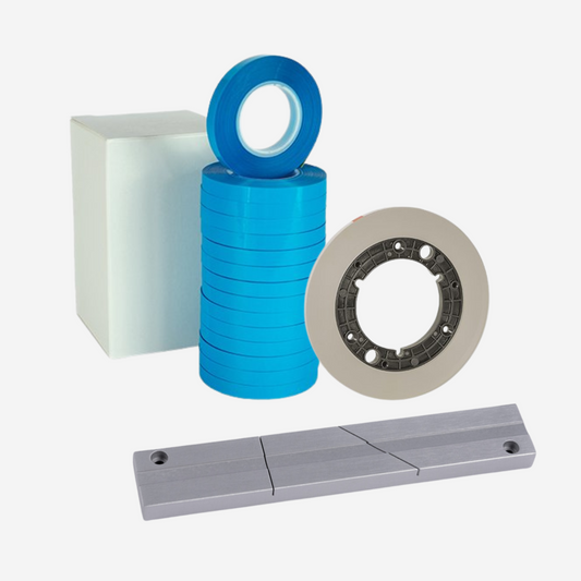 Splicing kit 1/4'' : White leader tape + splicing tape + splicing block